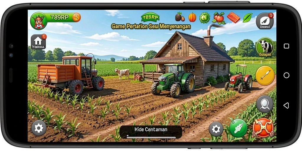 Screenshot gameplay 789RP menunjukkan aktivitas bertani yang menyenangkan.