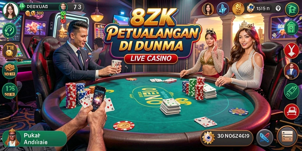 Tampilan gameplay Live Casino yang menarik di 8ZK.