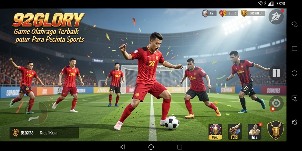 Screenshot gameplay seru 92GLORY dengan aksi olahraga intens.