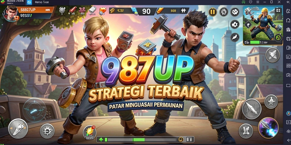 Tampilan gameplay yang menampilkan pertempuran strategi seru di 987UP.