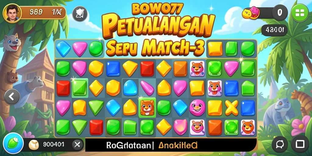 Tampilan menarik dari gameplay BOWO77 dalam mode Match-3 yang menyenangkan.
