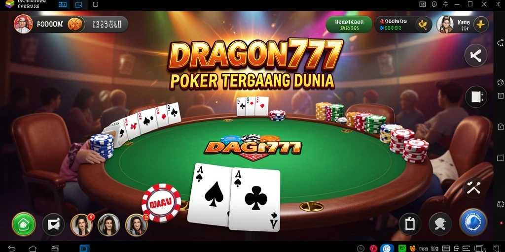 Tampilan gameplay menarik dari DRAGON777 yang menunjukkan meja poker yang mendebarkan.