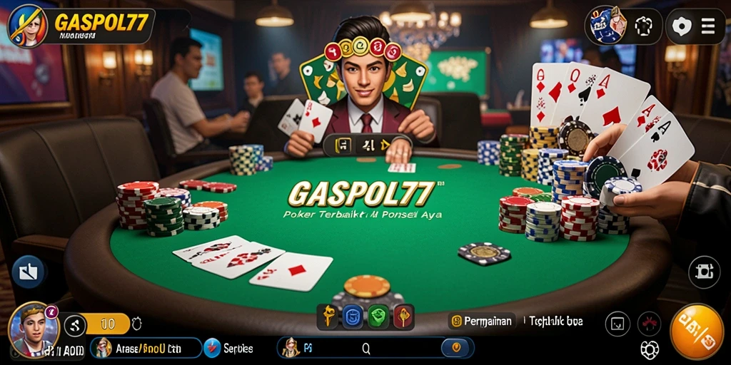 Tampilan screenshot GASPOL77 menunjukkan aksi seru permainan Poker.