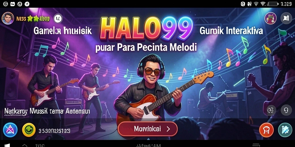 Screenshot utama HALO99 menampilkan gameplay musik yang seru dan interaktif.