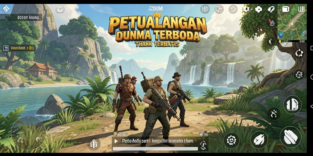 Screenshot J200M menampilkan petualangan seru di dunia terbuka.