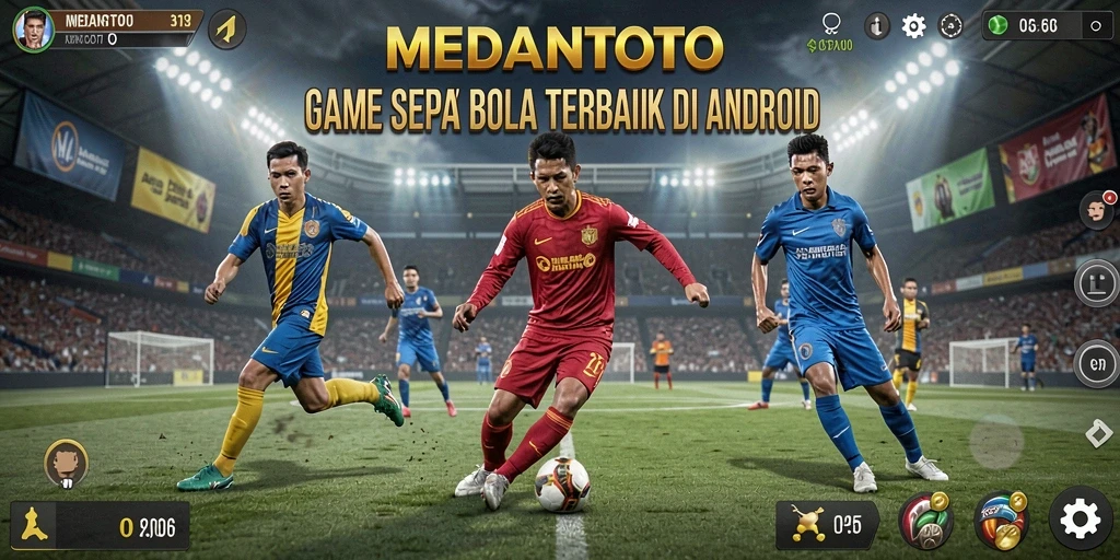 Tampilan gameplay MEDANTOTO yang penuh aksi dalam pertandingan sepak bola.
