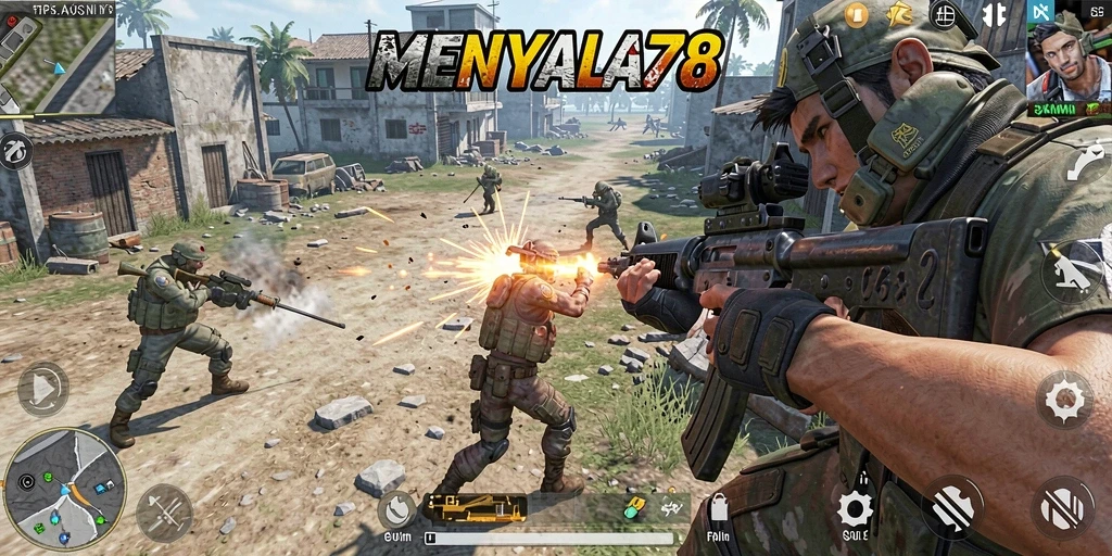 Tampilan aksi seru dalam gameplay TPS MENYALA78.