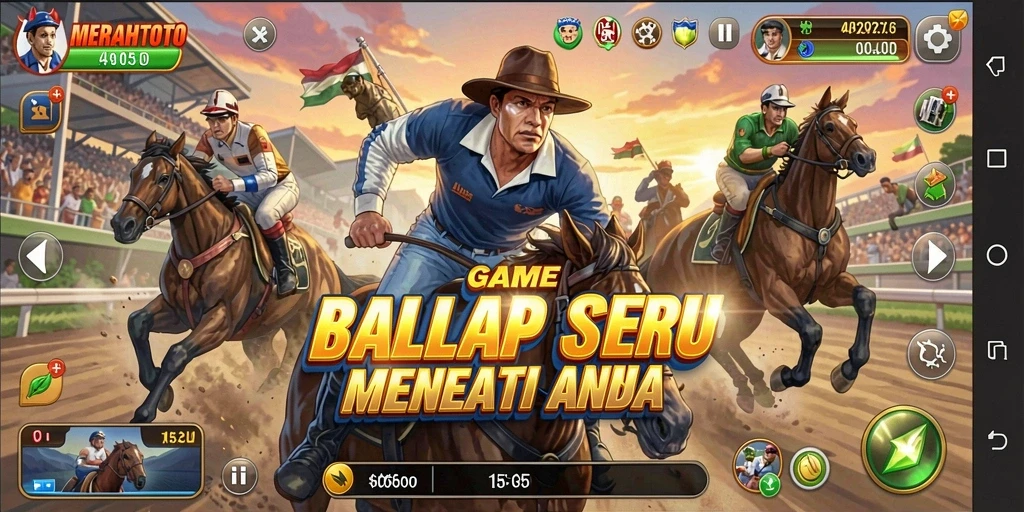 Gameplay seru di MERAHTOTO dengan mobil balap cepat.
