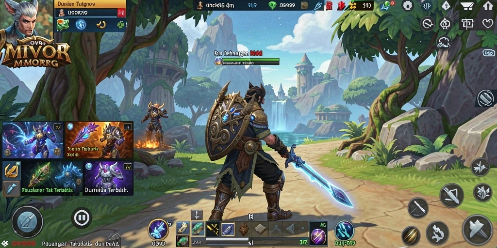 Tampilan gameplay OVO99 yang menakjubkan dalam dunia MMORPG.