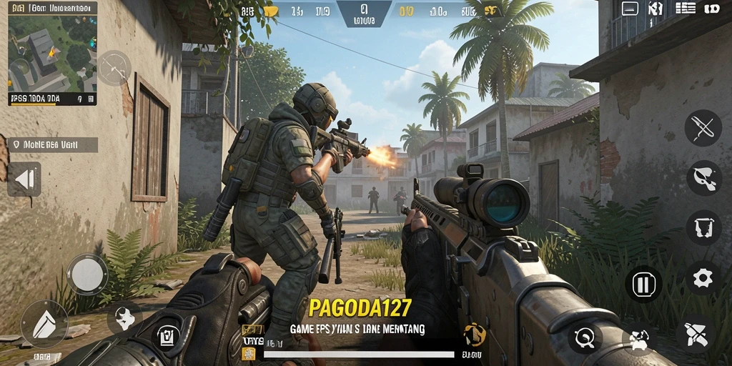 Tangkapan layar menunjukkan aksi intens dalam gameplay FPS.
