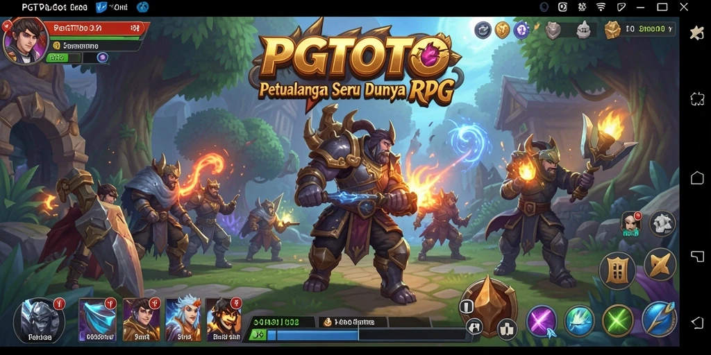 Screenshot PGTOTO menampilkan aksi seru dalam pertempuran RPG.