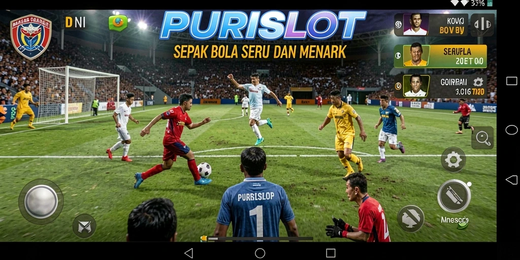 Tampilan gameplay seru dari game sepak bola PURISLOT.