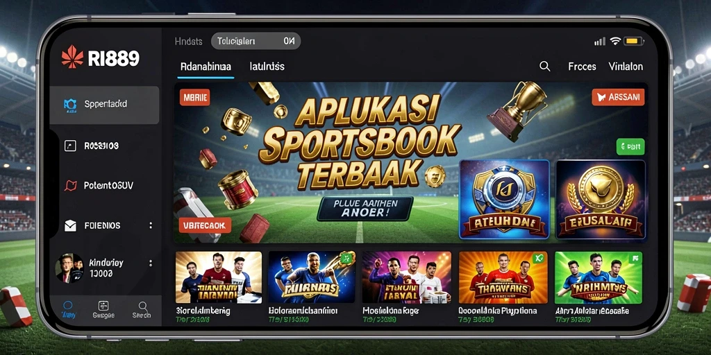 Screenshot menunjukkan tampilan utama gameplay Sportsbook dari RI889.