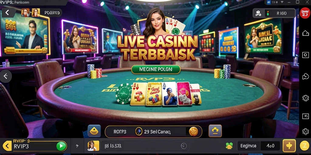 Tampilan menarik dari gameplay Live Casino dalam RVIP3.