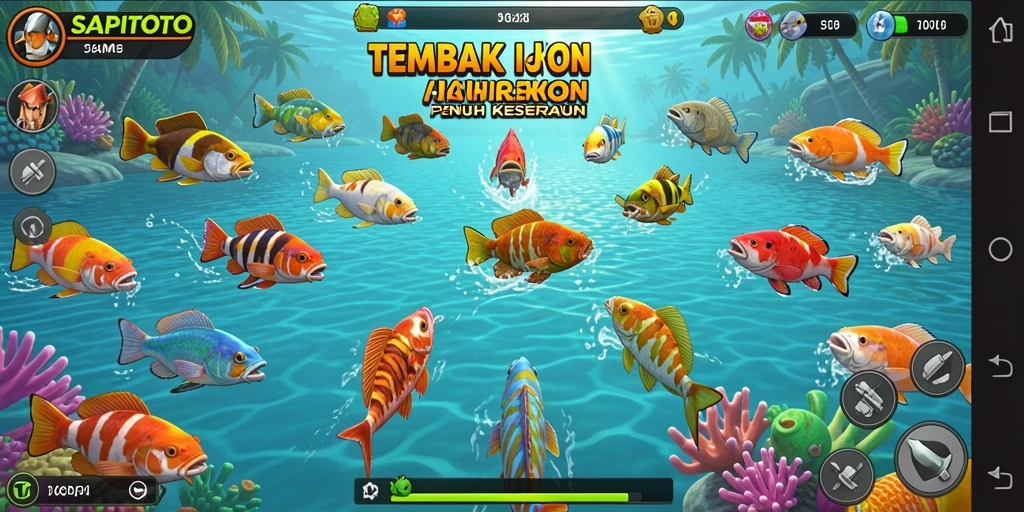 Tampilan gameplay menarik dari SAPITOTO saat menembak ikan.