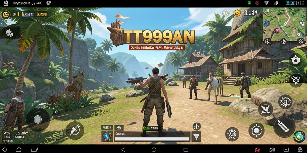 Screenshot menunjukkan eksplorasi menakjubkan dalam dunia terbuka T9999.